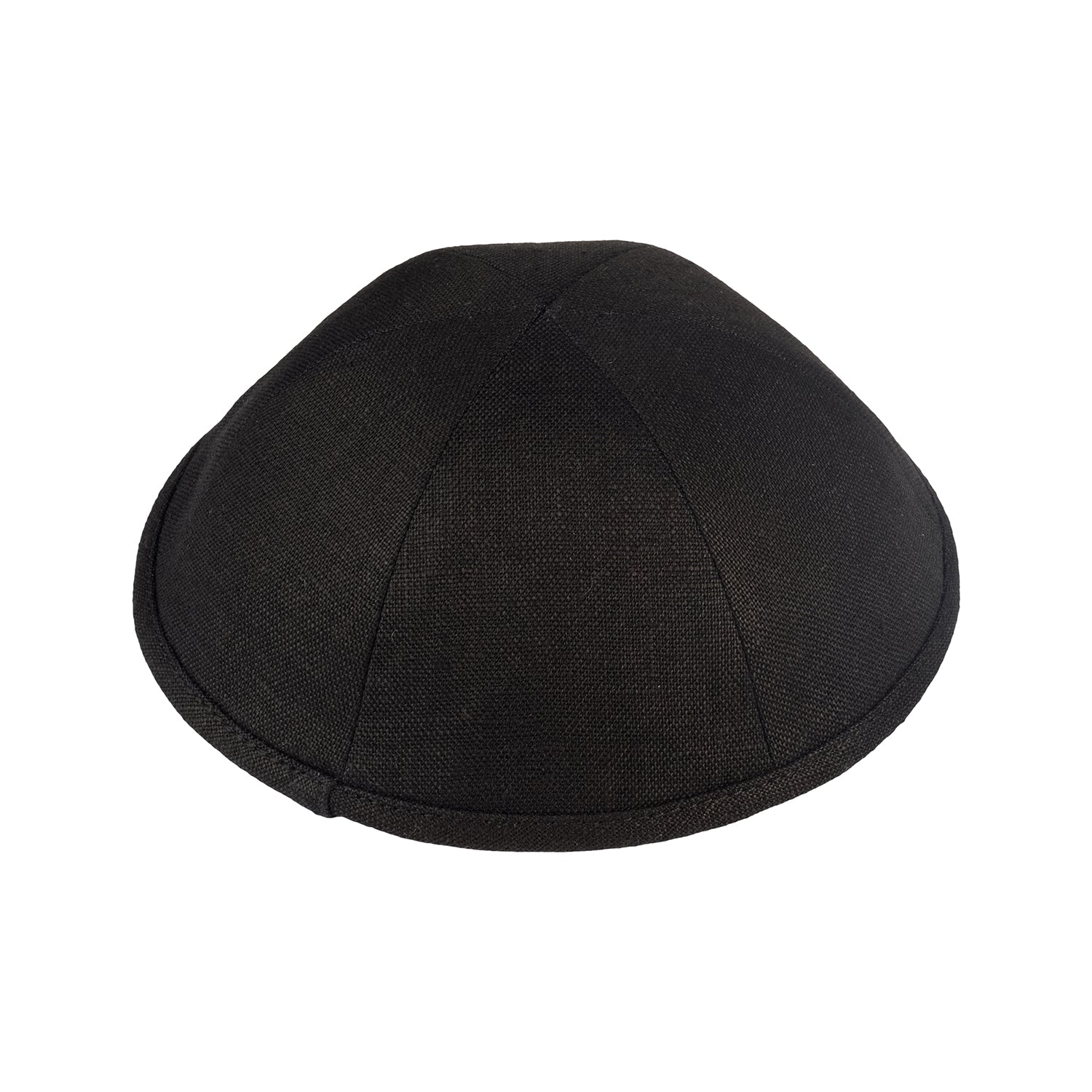 IKIPPAH BLACK LINEN - 6 PANEL YARMULKE