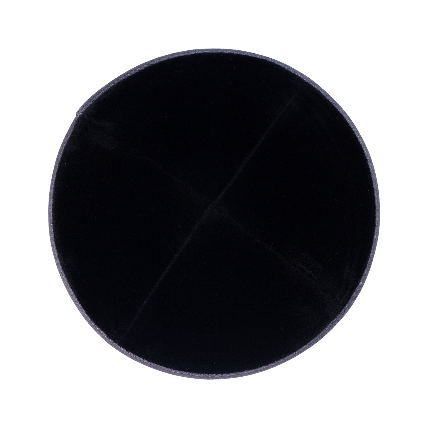 IKIPPAH BLACK VELVET W/ GRAY RIM YARMULKE