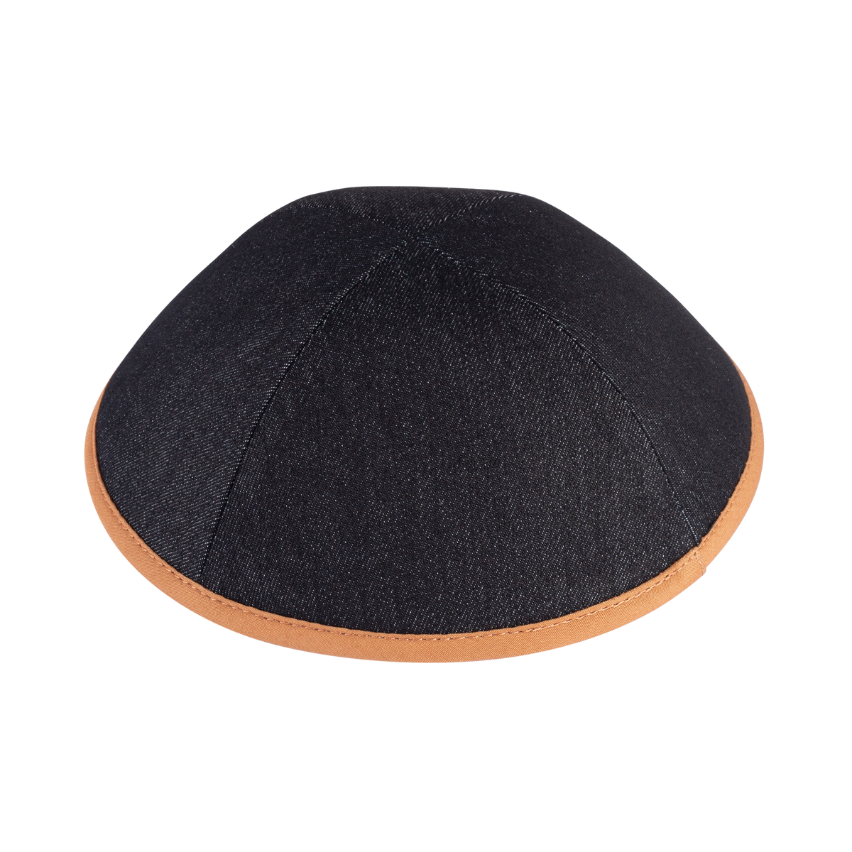IKIPPAH BLACK DENIM W/ CAMEL RIM YARMULKE