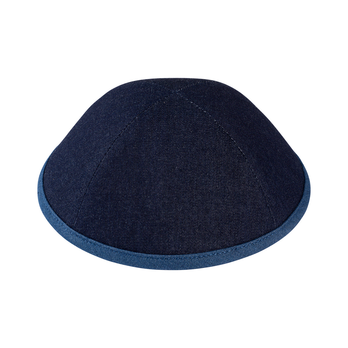 IKIPPAH NAVY DENIM W/ MID BLUE DENIM RIM YARMULKE