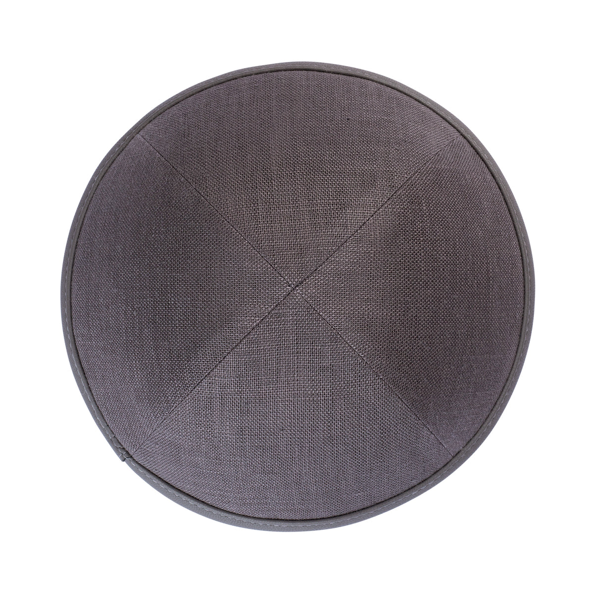 IKIPPAH GRAY LINEN WITH LEATHER RIM YARMULKE