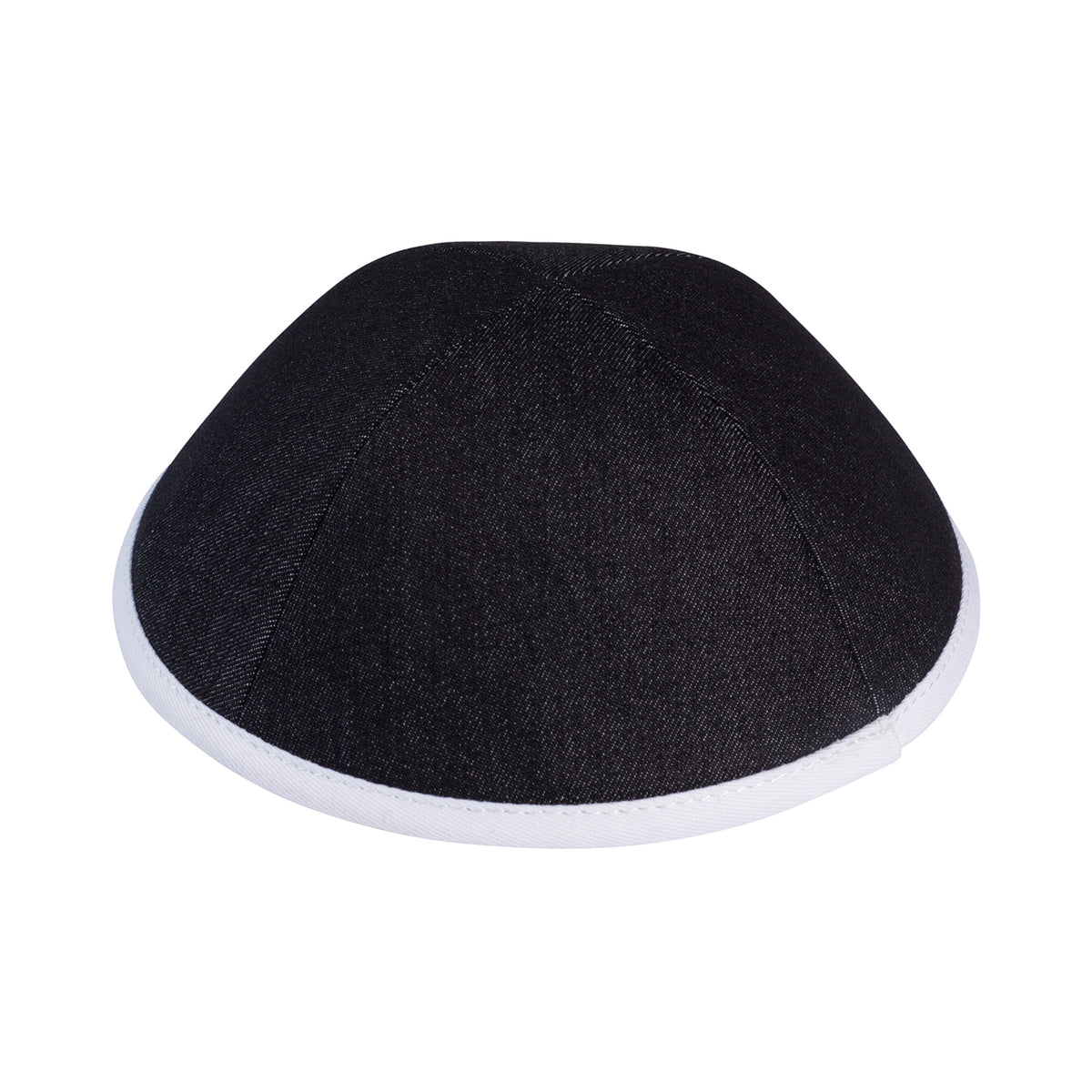 IKIPPAH BLACK DENIM W/ WHITE RIM YARMULKE
