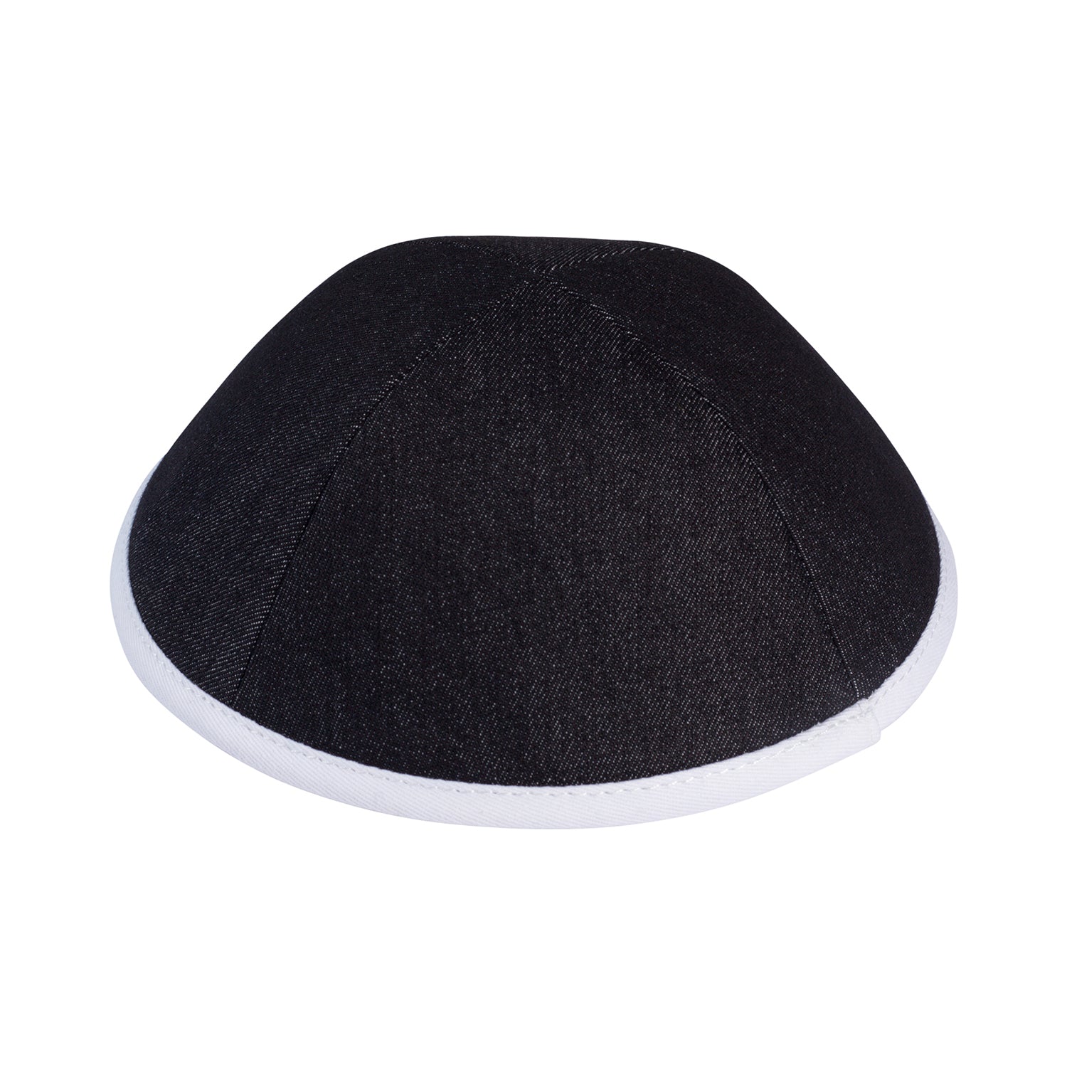 IKIPPAH BLACK DENIM W/ WHITE RIM YARMULKE