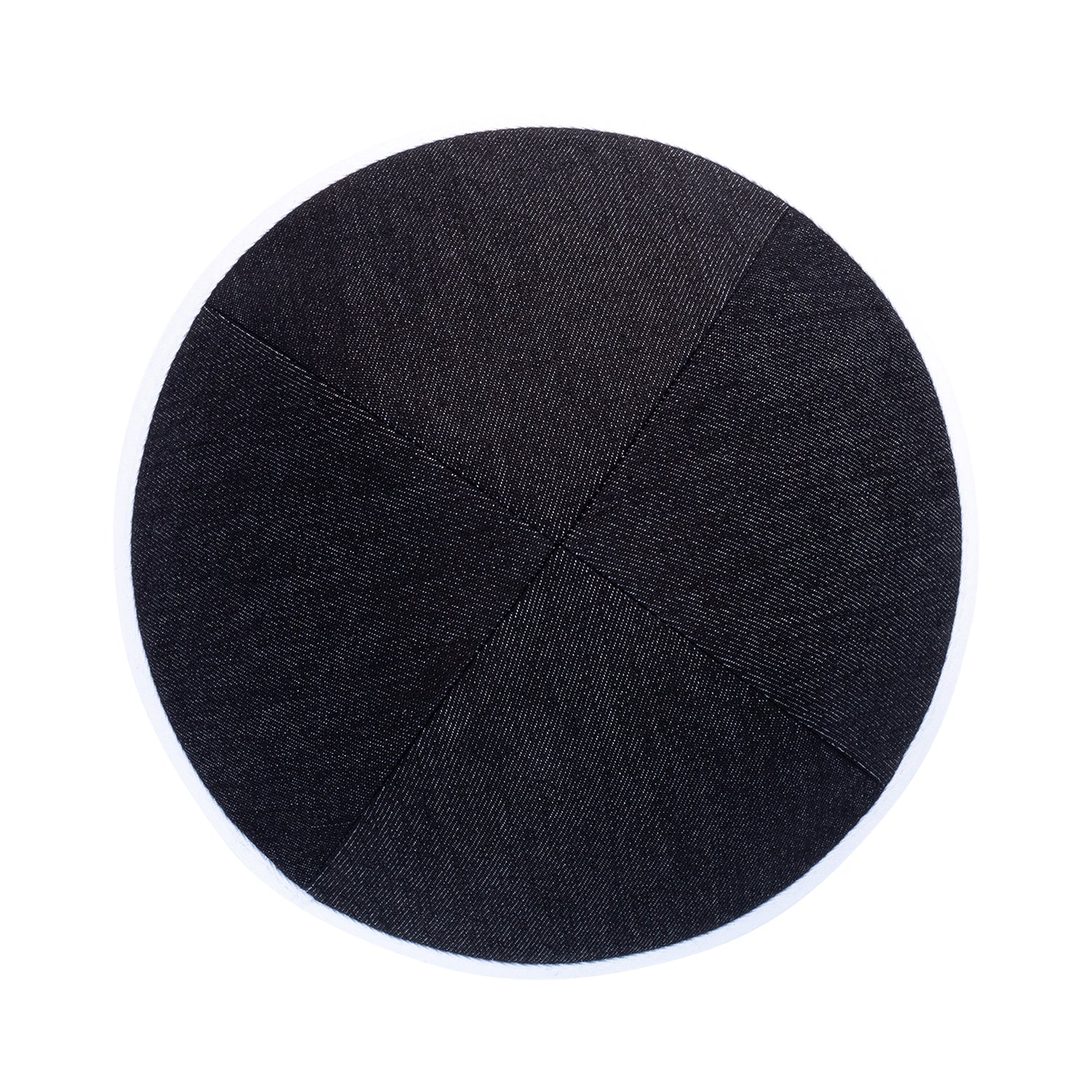 IKIPPAH BLACK DENIM W/ WHITE RIM YARMULKE
