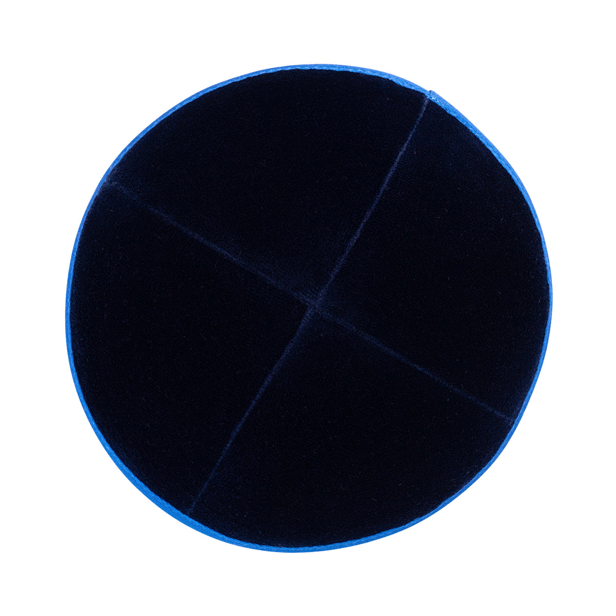 IKIPPAH NAVY VELVET W/ ROYAL BLUE RIM YARMULKE