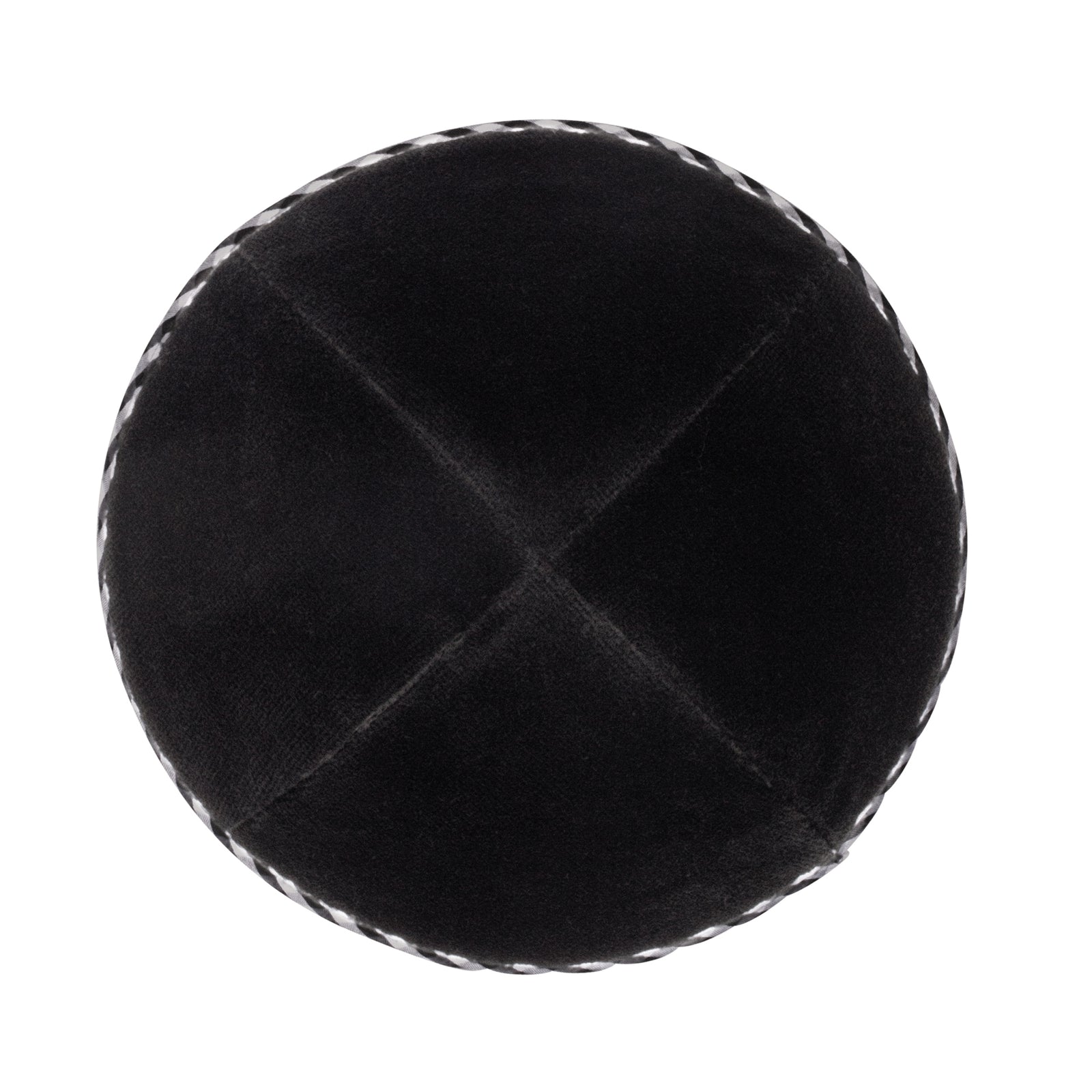 IKIPPAH BLACK VELVET W/ BLACK & WHITE GINGHAM RIM YARMULKE